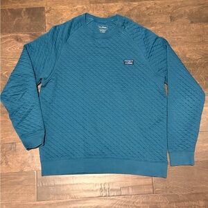 L.L. Bean Men's Teal Quilted Crewneck Sweater